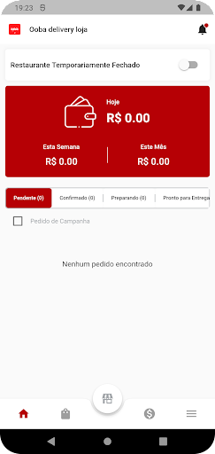 Android application Oobadelivery Loja screenshort