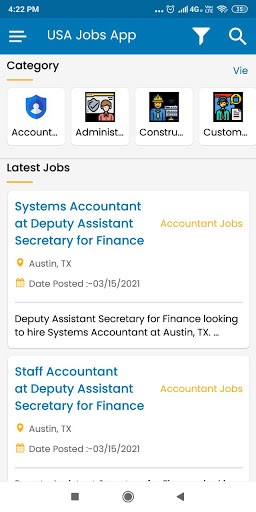 Android application USA Jobs App Latest Jobs screenshort