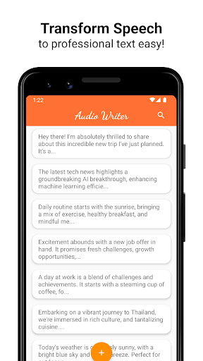 Screenshot of Audio Writer: Speech to Text