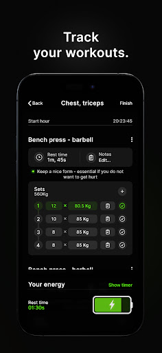 Fybers: Workout Diary Screen 3