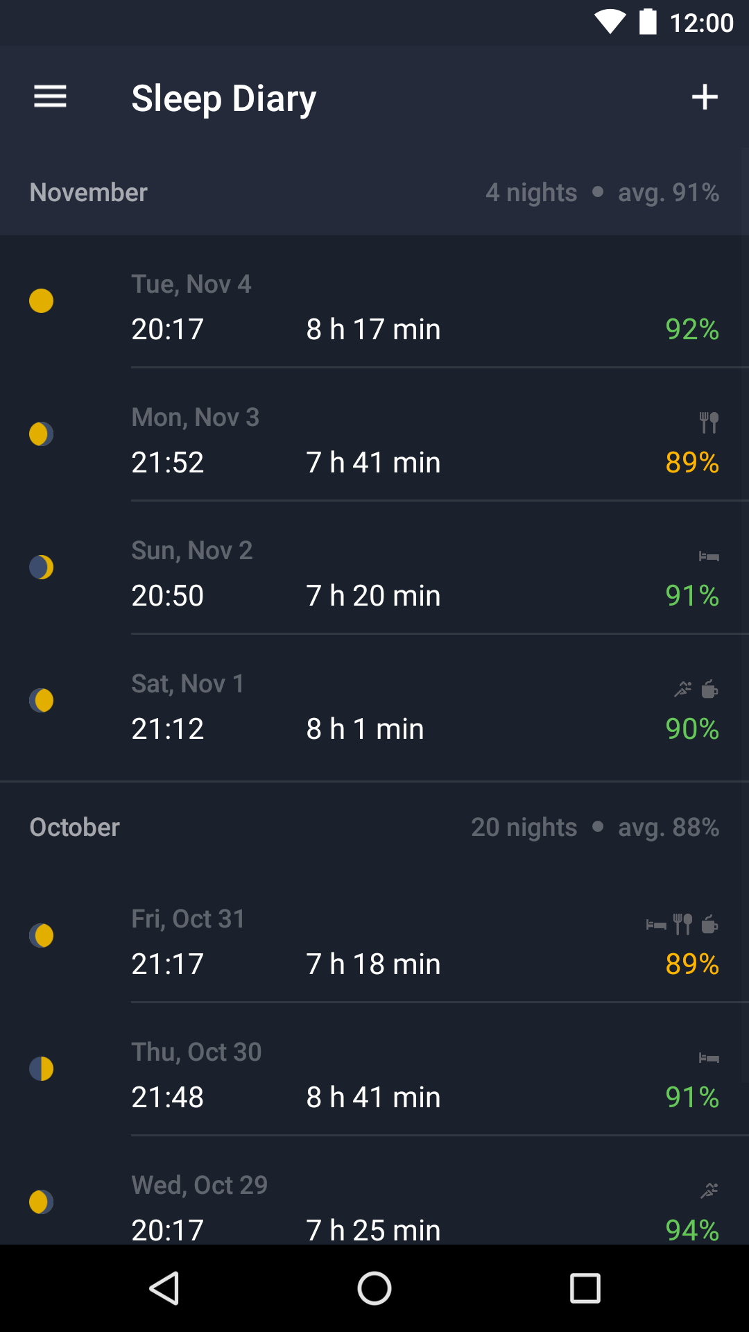 Android application Runtastic Sleep Better: Sleep Cycle & Smart Alarm screenshort