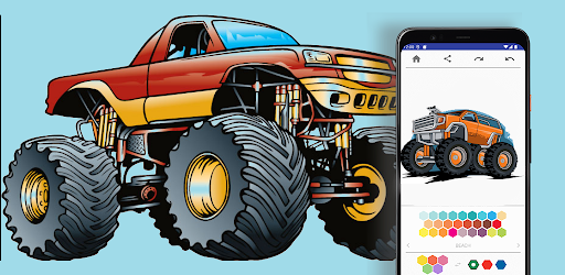Android application Monster Truck Coloring Pages screenshort
