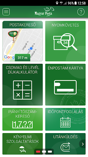 Android application Hungarian Post Application screenshort