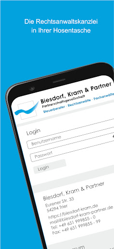 Android application Biesdorf, Kram & Partner screenshort