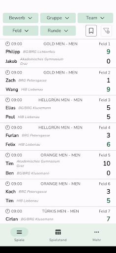 Android application Frisbee Schulcup screenshort