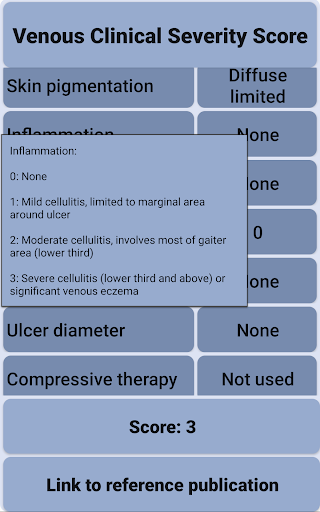 Venous Clinical Severity Score Screen 3