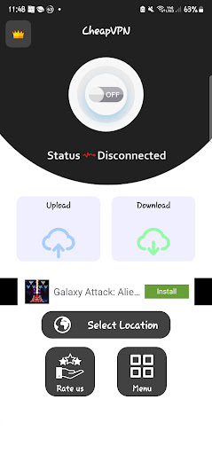 Android application CheapVPN screenshort