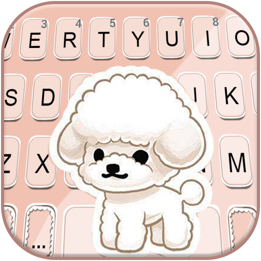 Cute Cartoon Poodle Keyboard B logo