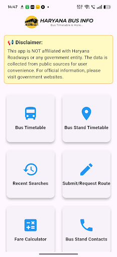HR Roadways Bus TimeTable Info