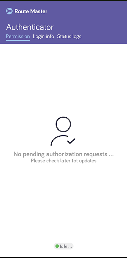 Authenticator for Route Master Screen 2