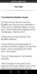 Buddhism: One Fine Night Sutta