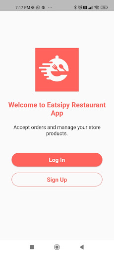 Android application Eatsipy Restaurant Partner screenshort