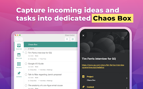 Chaos Control: GTD Organizer & Screenshot