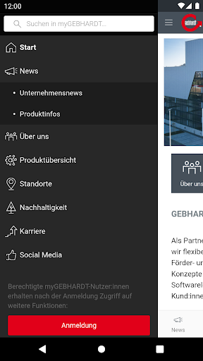 myGEBHARDT Screen 2
