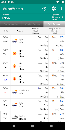 VoiceWeather Screen 2
