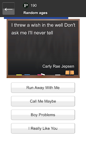 Guess the song: Intro Quiz Screen 3