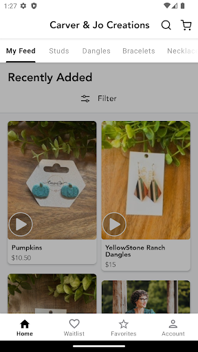 Screenshot of Carver & Jo Creations