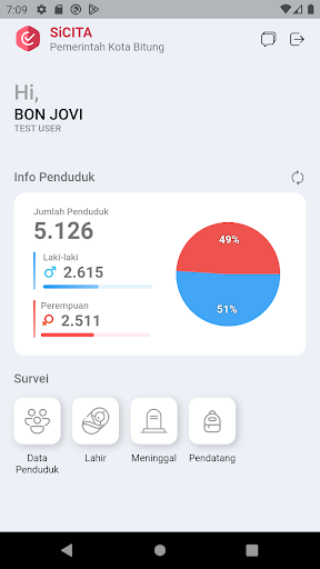 Android application SiCITA screenshort
