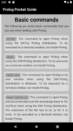 Prolog Pocket Guide Screen 2