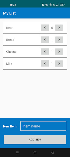 Android application MyList screenshort