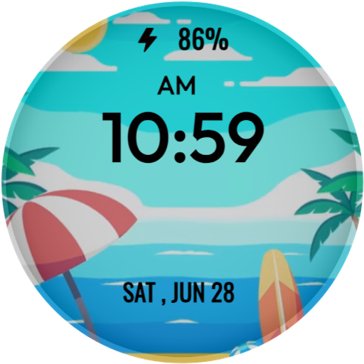Animated Beach WatchFace Download on Windows