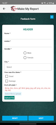 Make My Report Screen 3