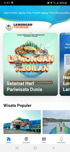 Android application Lamongan Tourism screenshort