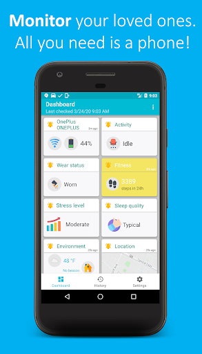Android application Peace of Mind: Caregiver screenshort