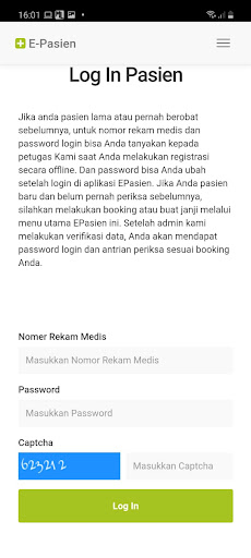 E-Pasien RSUD Sulbar Screen 3