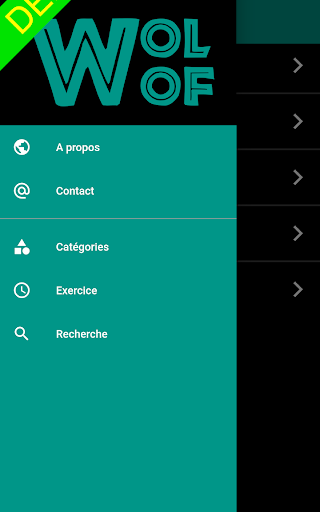 Android application Les Mots Wolof Demo screenshort