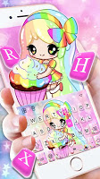 screenshot of Colorful Cupcake Girl Keyboard Theme