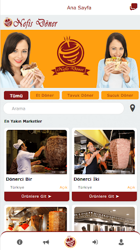 Android application Nefis Döner screenshort