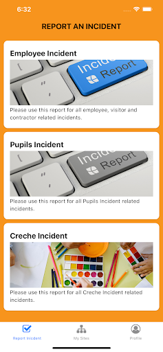 Android application iProtectU Incident screenshort
