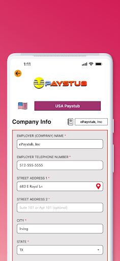 Android application US Paycheck Paystub Maker screenshort