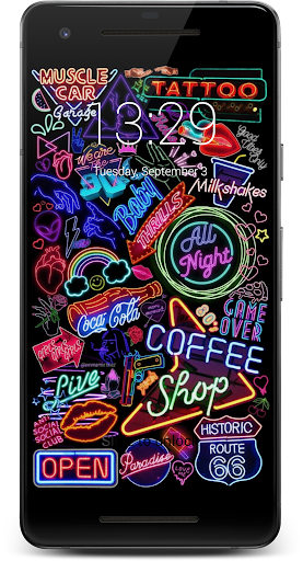 Neon Light HD Lock Screen