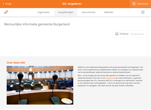 GO. vergaderen Screen 2