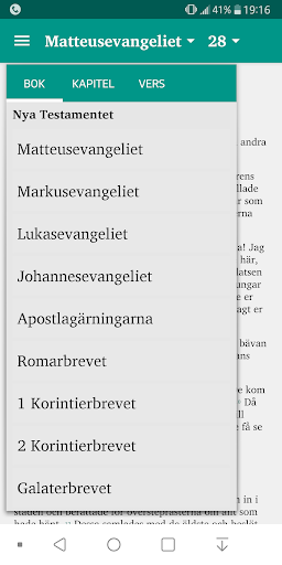Android application Bibeln på Svenska screenshort