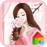 lovely pink daisy dodol theme icon