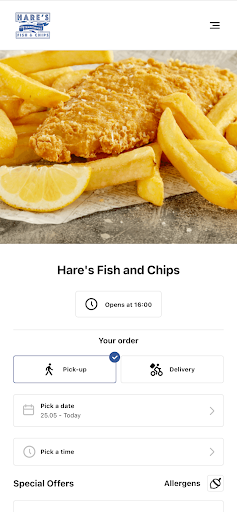 Android application Hare's Fish and Chips screenshort
