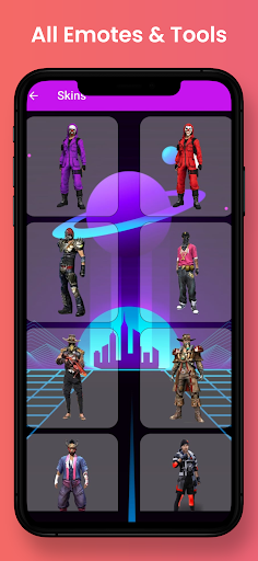 Android application FFF FF Skin Tools Emotes Pass screenshort