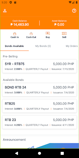 Android application Bonds.PH screenshort