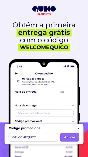 Quico Continente 30’ Delivery Screen 2