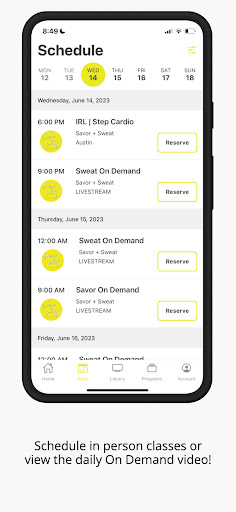 Savor + Sweat Screen 2