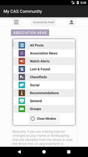Android application My CAS Community screenshort