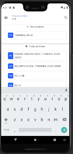 Android application Busão Campinas screenshort