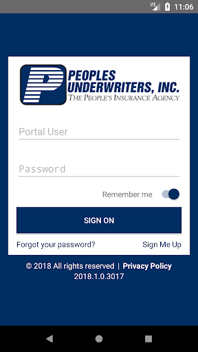 Android application Peoples Underwriters Online screenshort