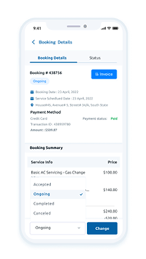 Android application Commit Serviceman screenshort