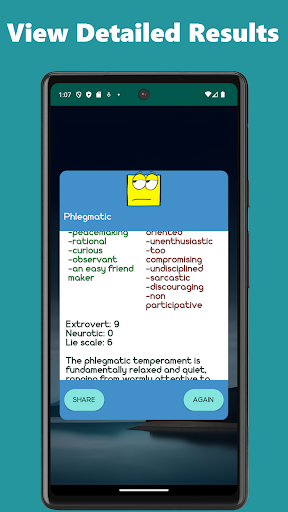 Personality test Screen 2