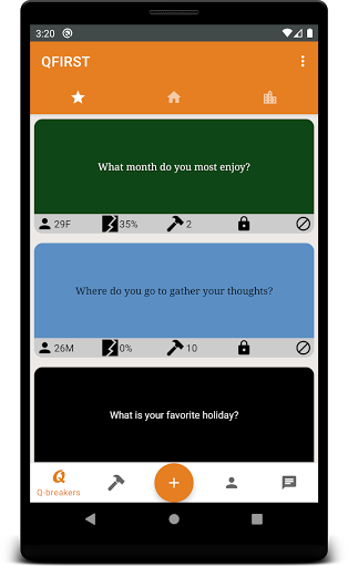Android application QFIRST Dating - Chat is Blind screenshort