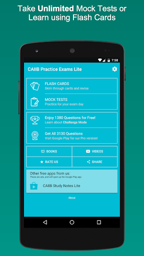 Android application CAIIB Practice Exams Lite screenshort